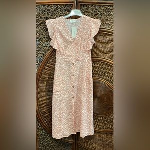 Sienna Sky Floral Ruffled Cap Sleeve Dress-NWT